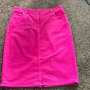 Pink J.CREW corduroy skirt